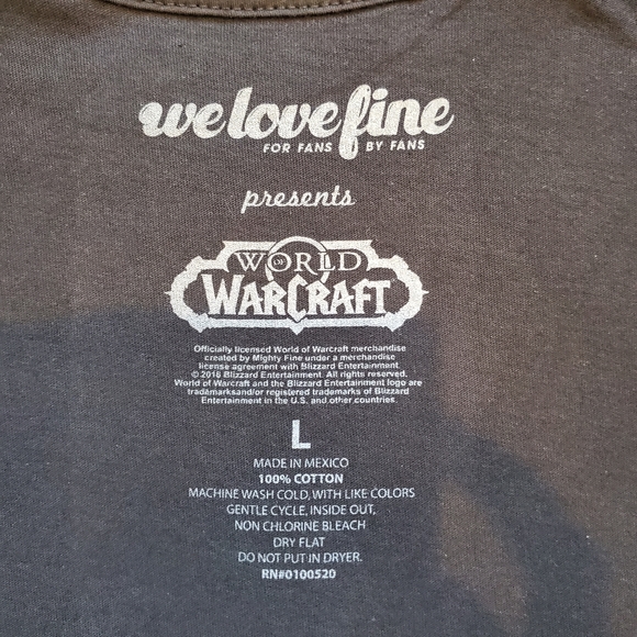 NWOT We Love Fine World of Warcraft Varsity Style Short Sleeve Shirt Large - Picture 3 of 5